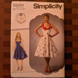 Simplicity 9284 - Uncut - Patterns by Gertie - Sizes 12-20 - Sweetheart Neckline